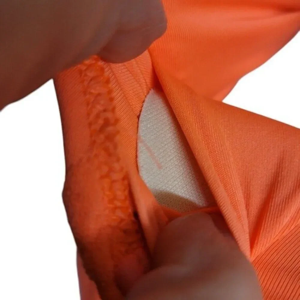 Aerie Terry Cut Out Strapless Neon‎ Orange One Piece Swimsuit S